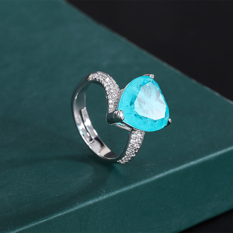 Paraíba Tourmaline Colored Heart Gemstone Jewelry Set