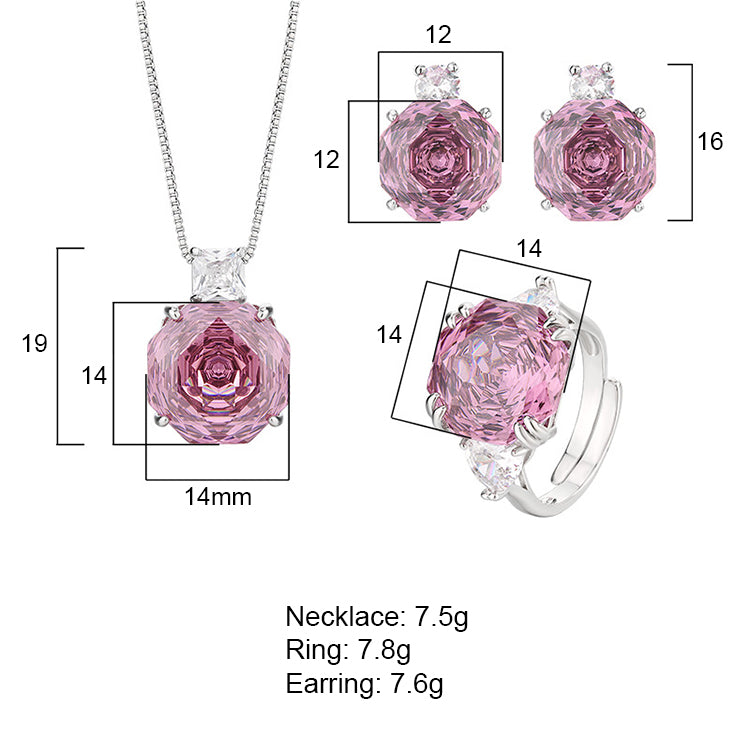 Rose-Cut Gemstone Cocktail Jewelry Set