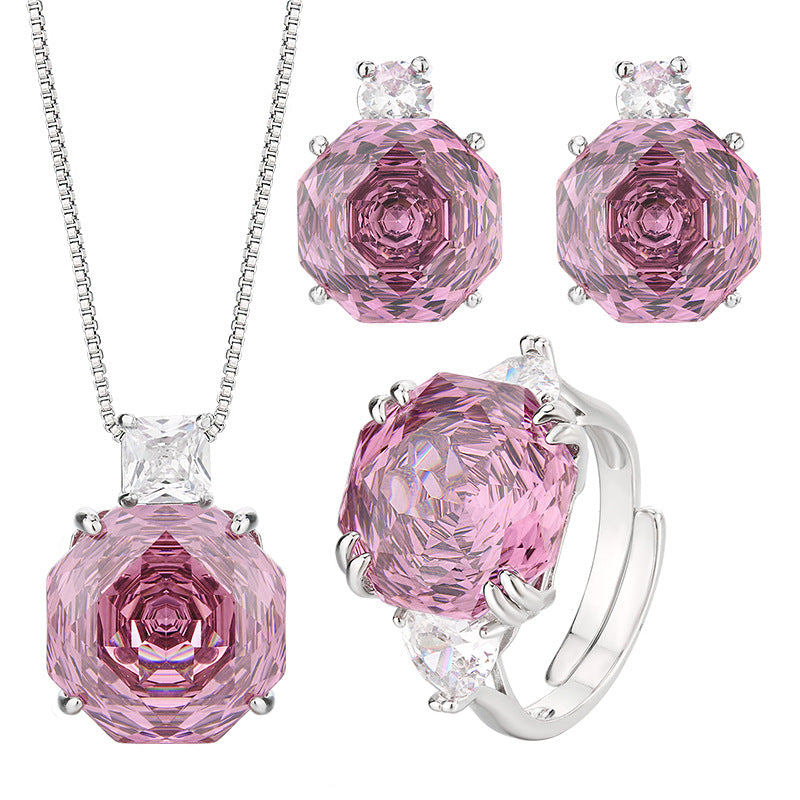 Rose-Cut Gemstone Cocktail Jewelry Set