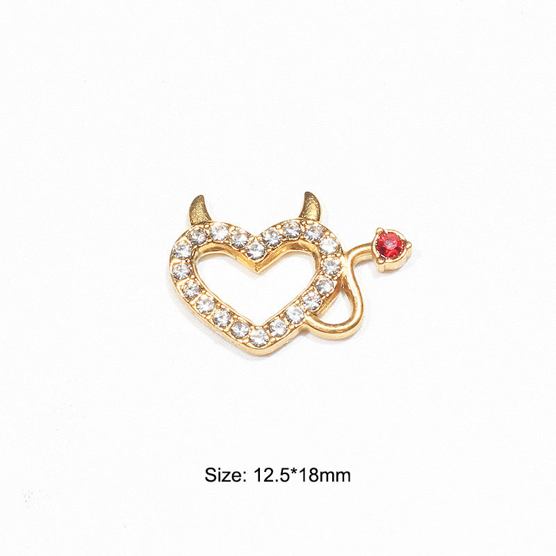 Stainless Steel Embeded Gemstone Charm Gold