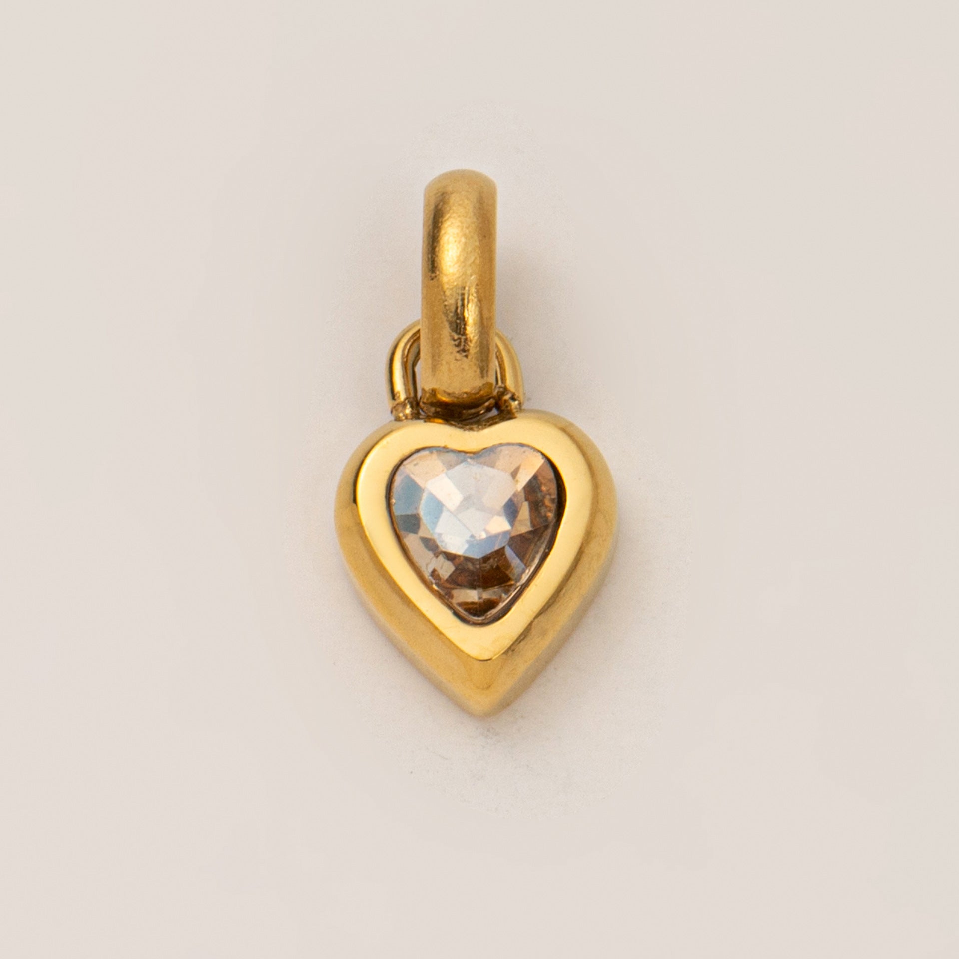Stainless Steel Heart Birthstone Charm