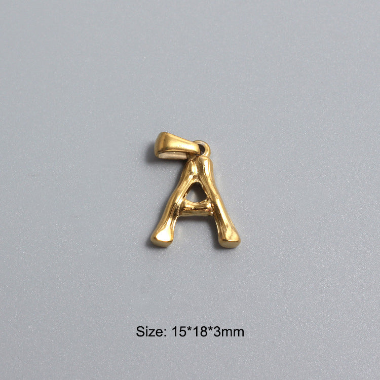 Stainless Steel Alphabet Charms N-Z