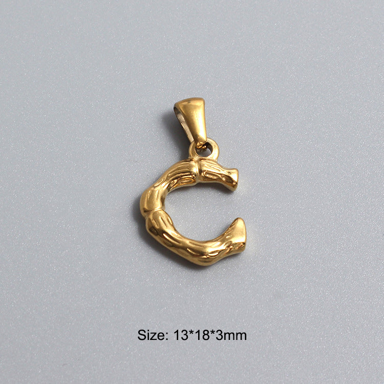 Stainless Steel Alphabet Charms N-Z