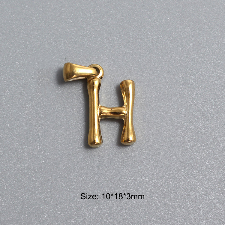 Stainless Steel Alphabet Charms N-Z