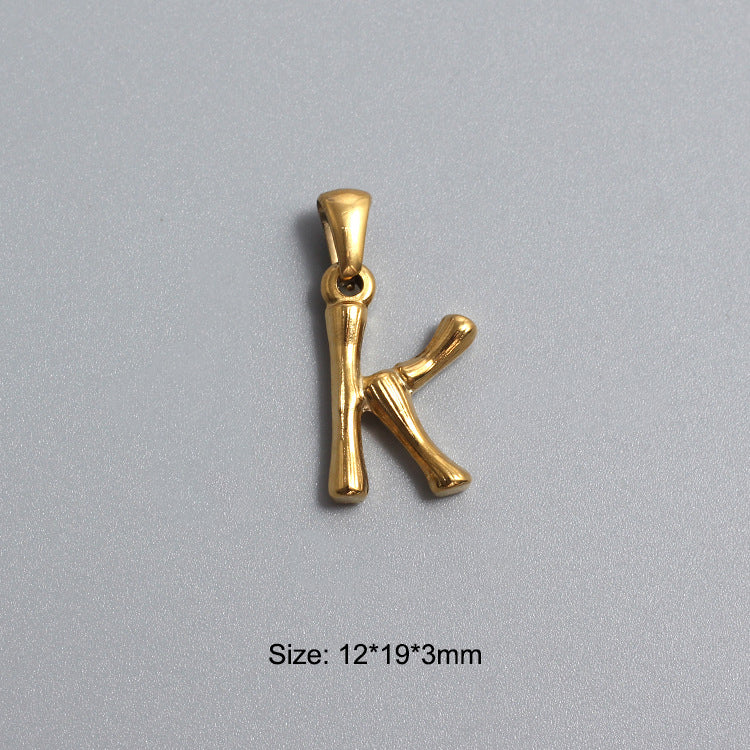 Stainless Steel Alphabet Charms N-Z