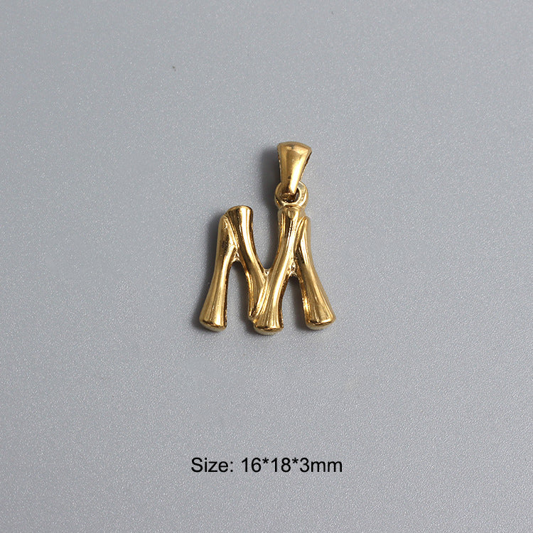 Stainless Steel Alphabet Charms N-Z