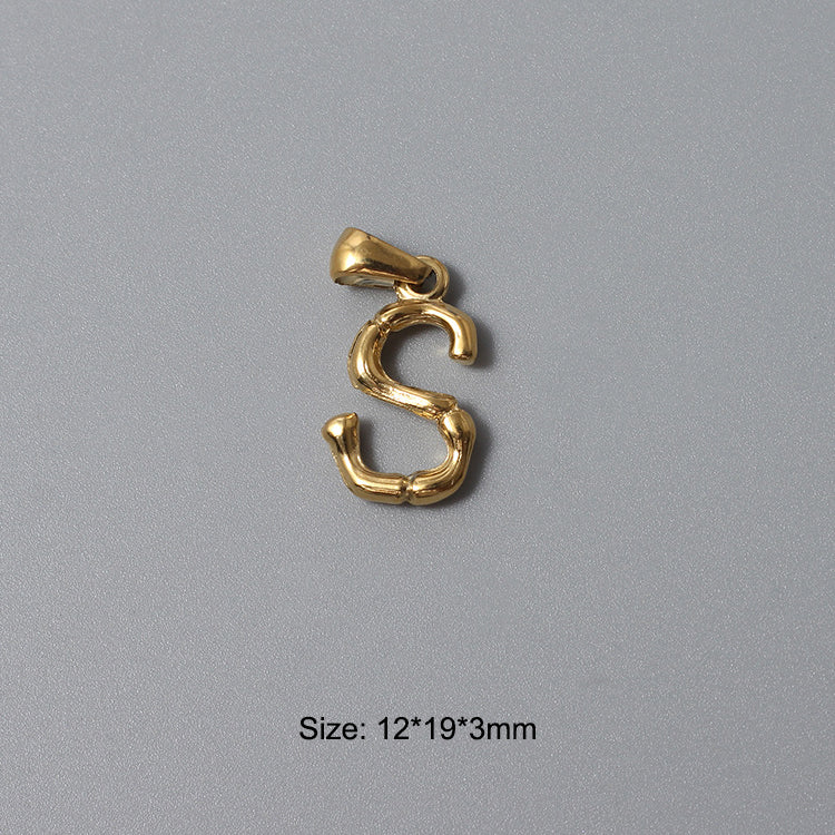 Stainless Steel Alphabet Charms N-Z