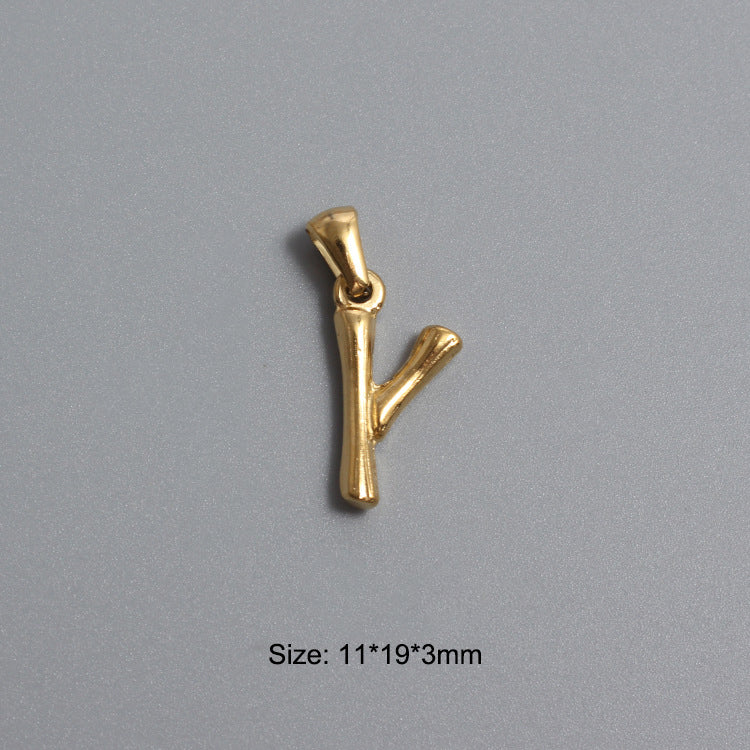 Stainless Steel Alphabet Charms N-Z