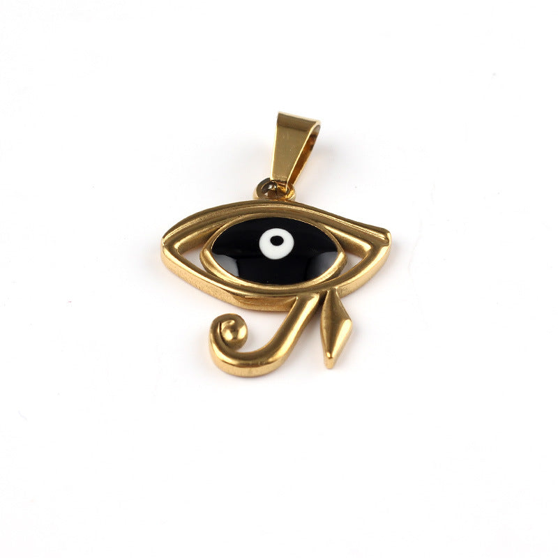 Stainless Steel Enamel Eye Of Horus Charm Gold