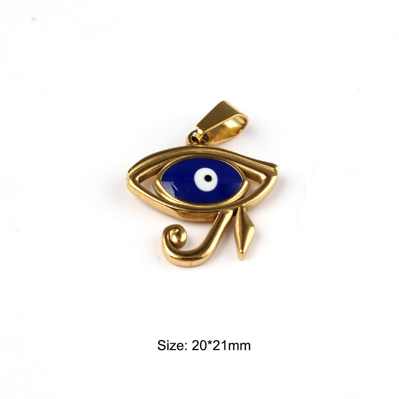 Stainless Steel Enamel Eye Of Horus Charm Gold