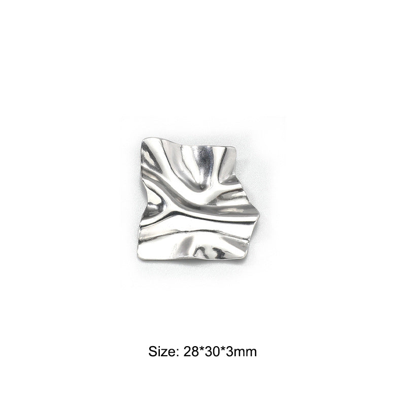 Stainless Steel Fold Texture Earrings