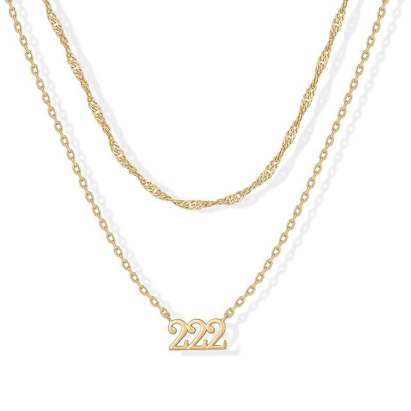 Layered Angle Number Necklace