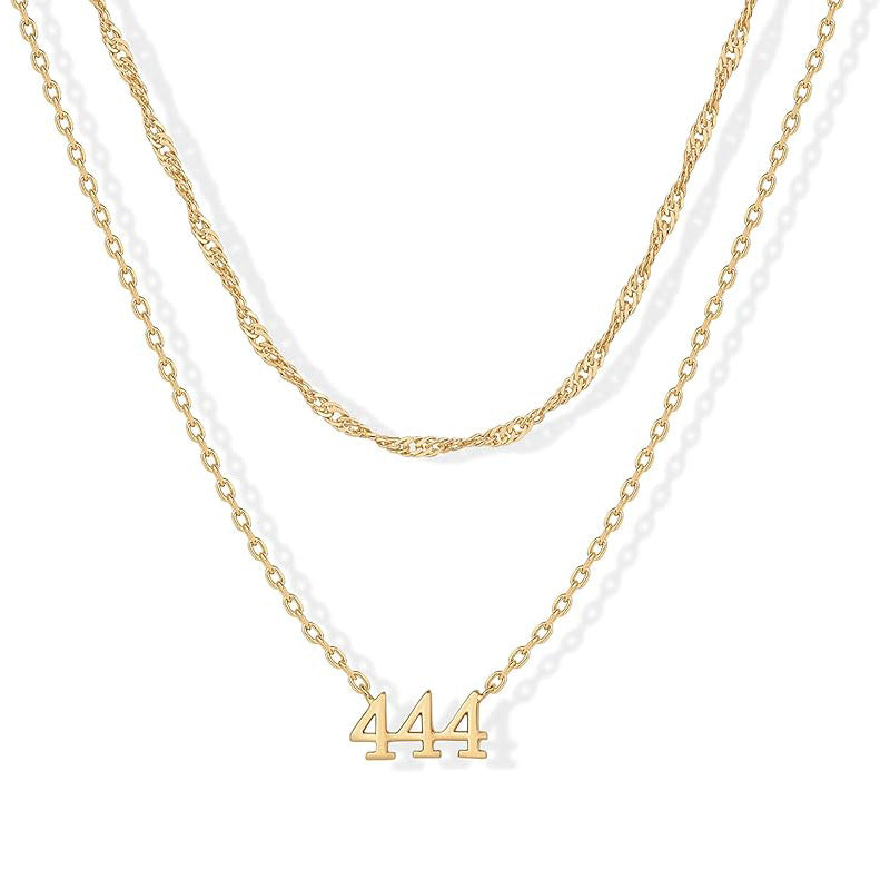 Layered Angle Number Necklace