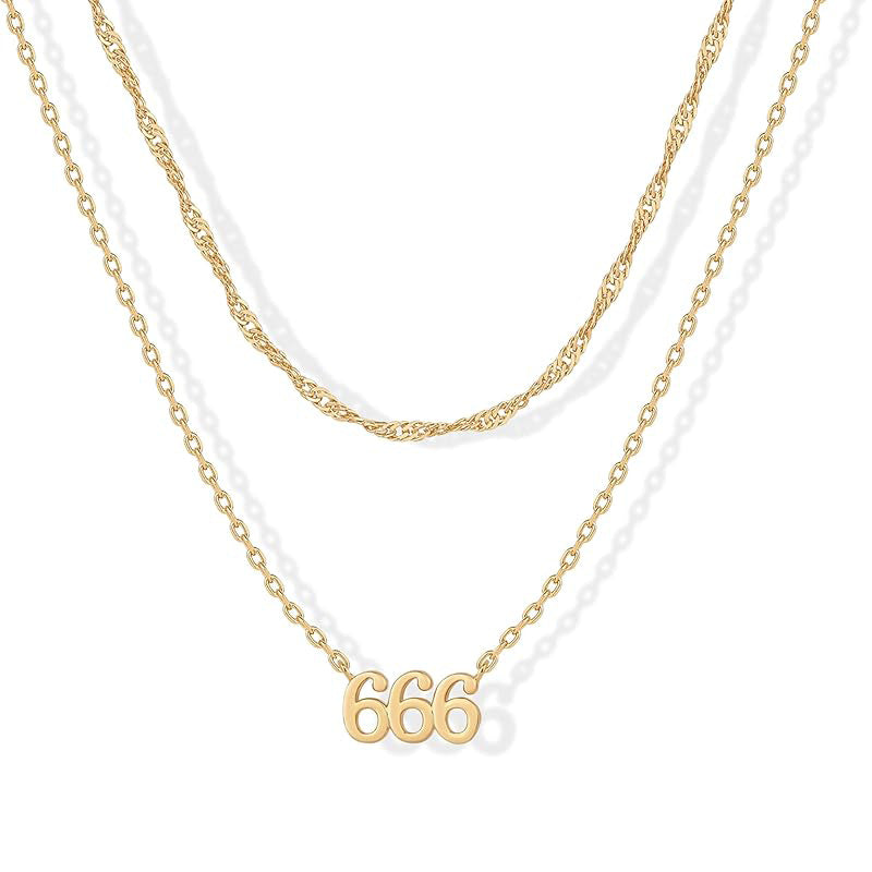Layered Angle Number Necklace