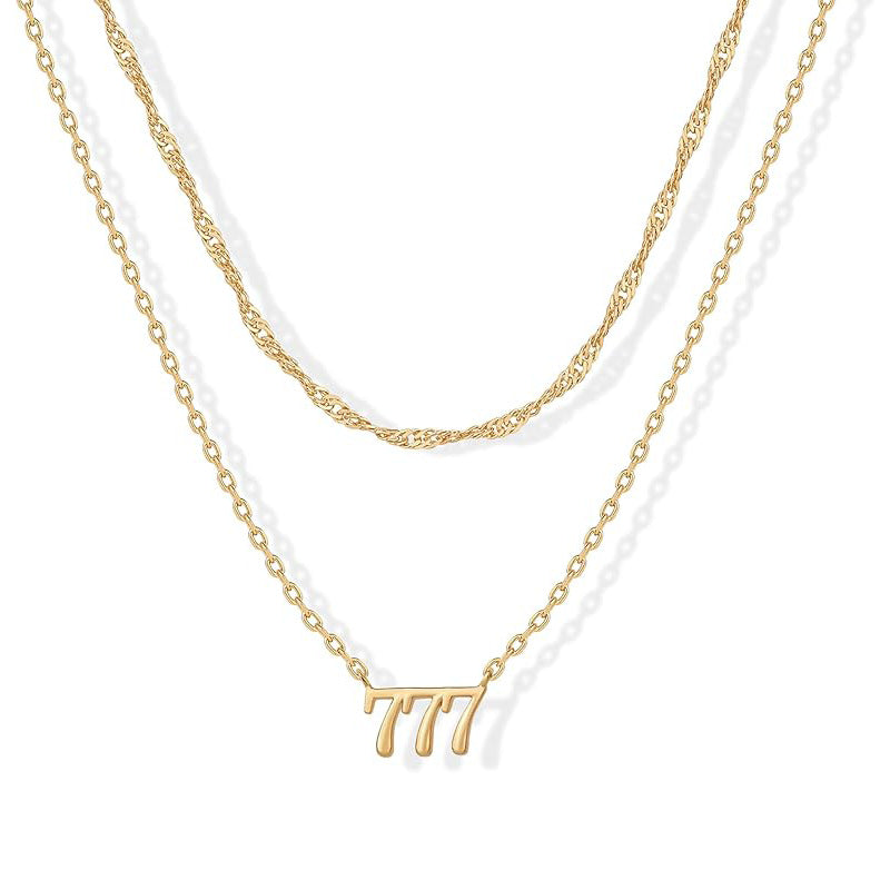 Layered Angle Number Necklace