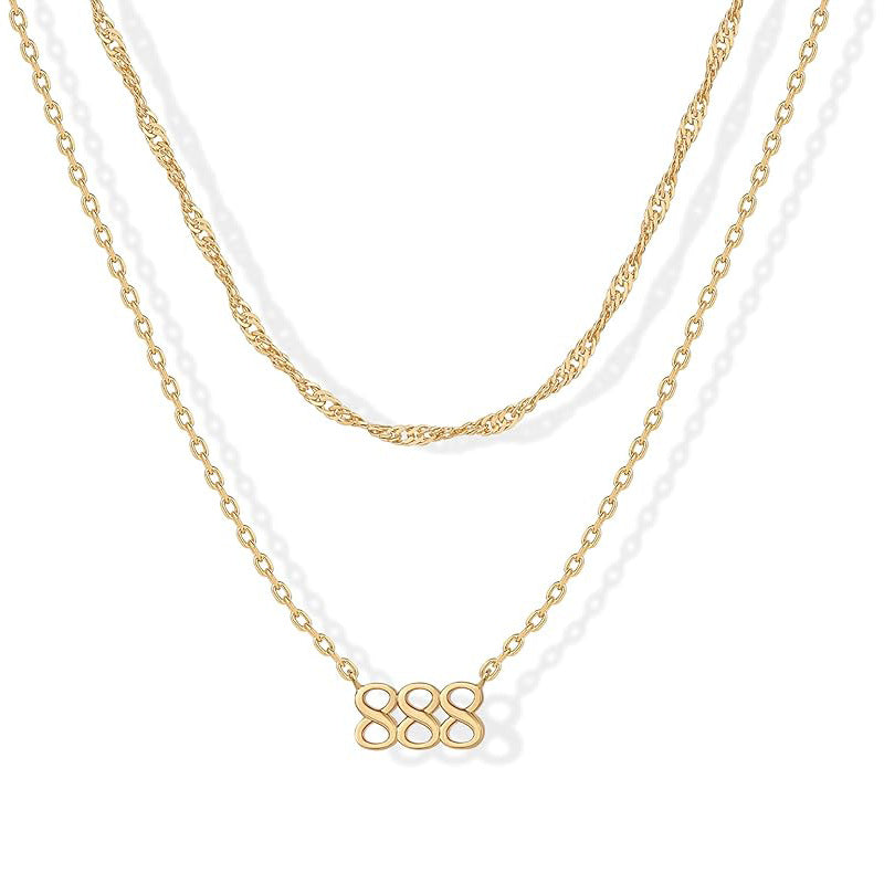 Layered Angle Number Necklace