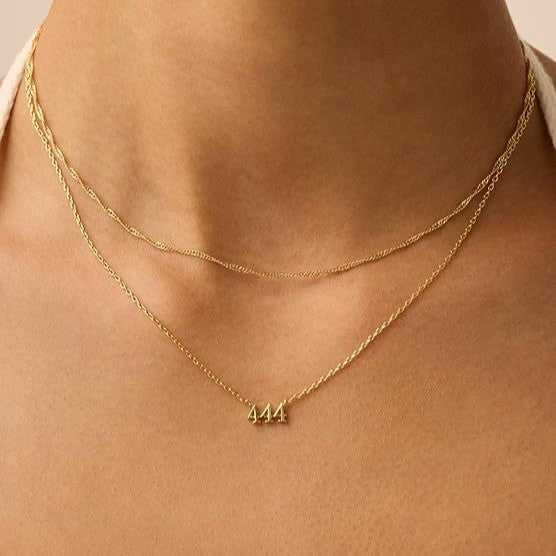 Layered Angle Number Necklace