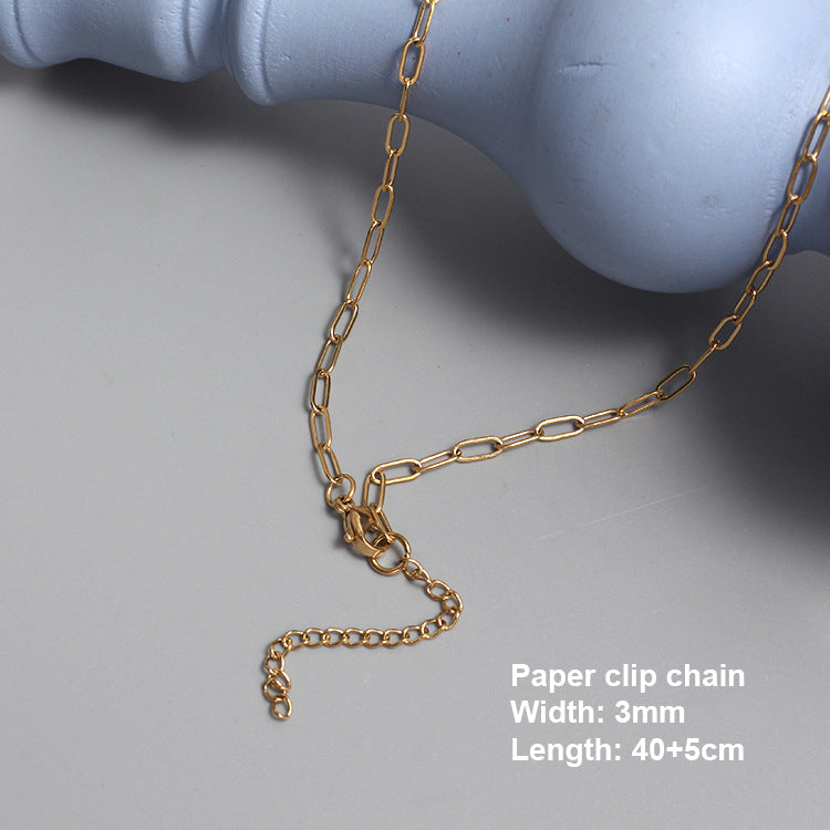 Stainless Steel Chain Necklace Gold