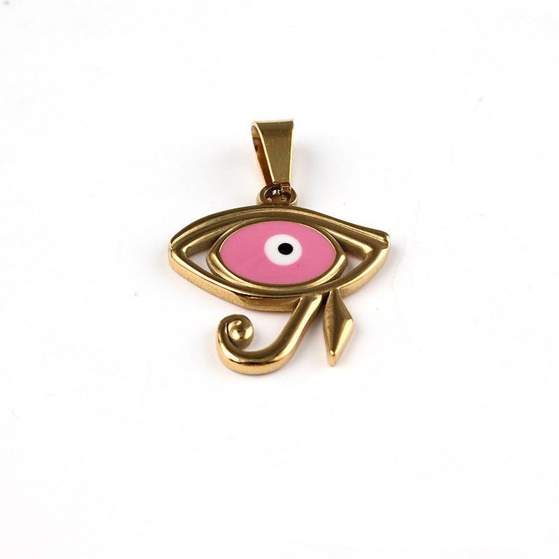 Stainless Steel Enamel Eye Of Horus Charm Gold