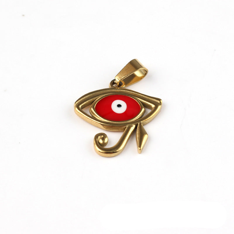 Stainless Steel Enamel Eye Of Horus Charm Gold