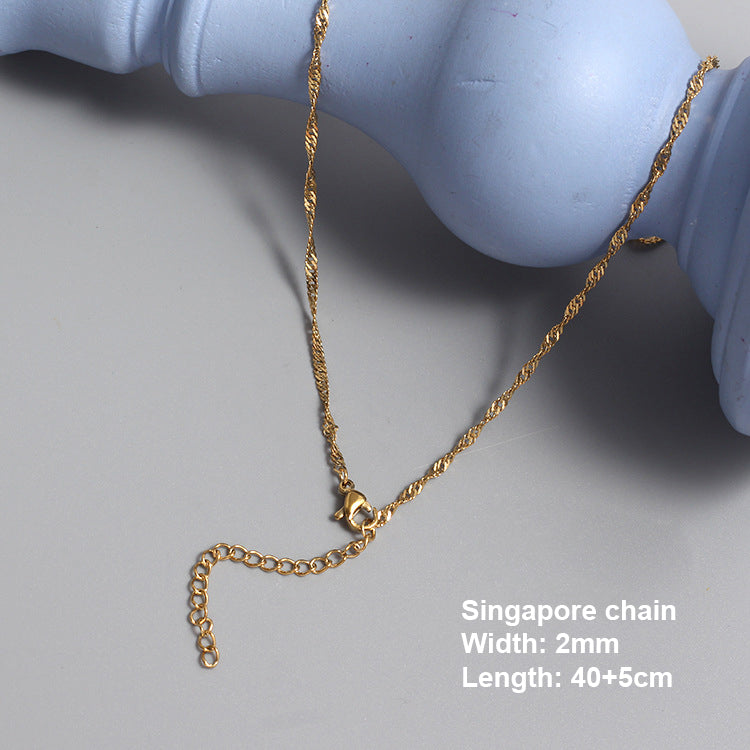 Stainless Steel Chain Necklace Gold