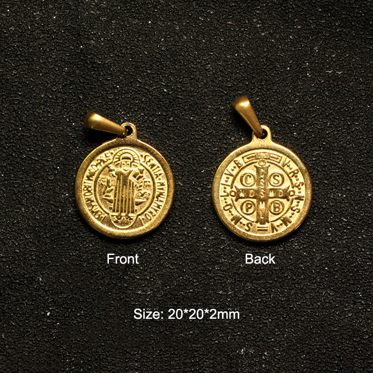 Stainless Steel Virgin Mary Charm Gold