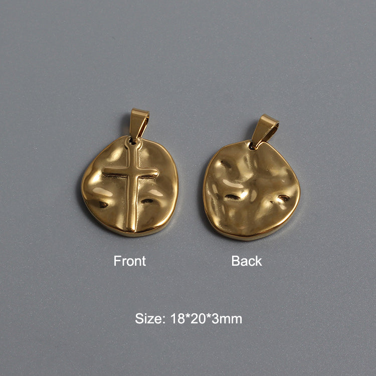 Stainless Steel Virgin Mary Charm Gold