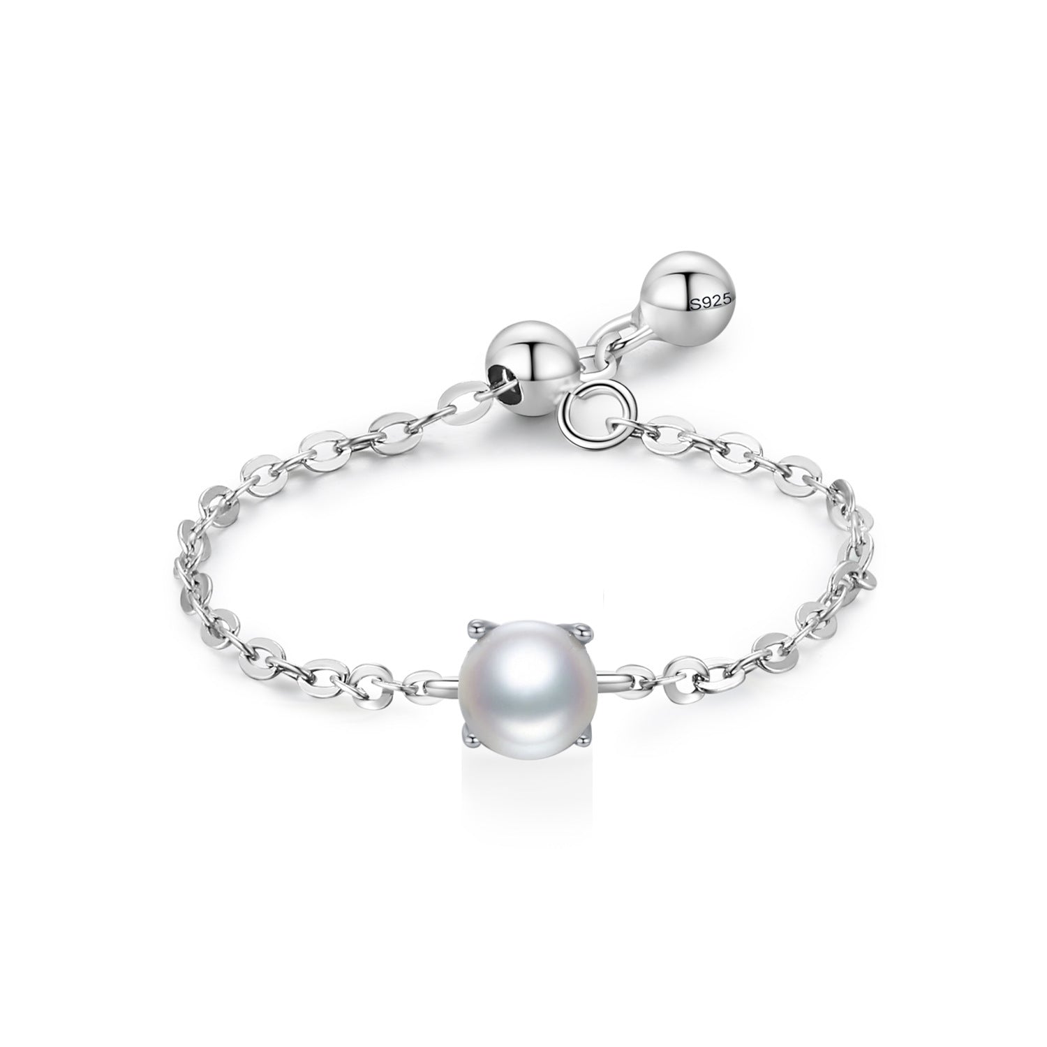 Sterling Silver Birthstone Cable Chain Ring