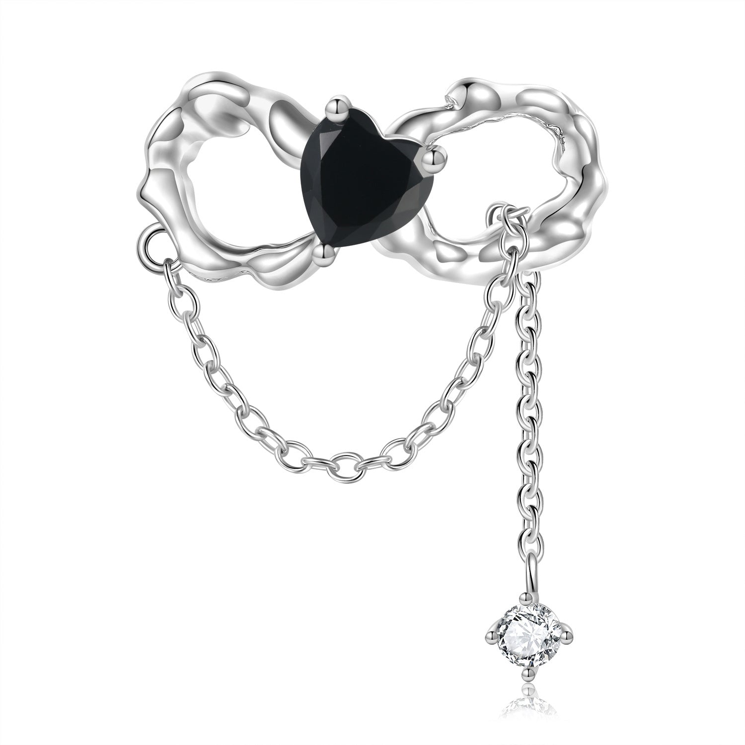 Sterling Silver Heart And Bow Birthstone Charm