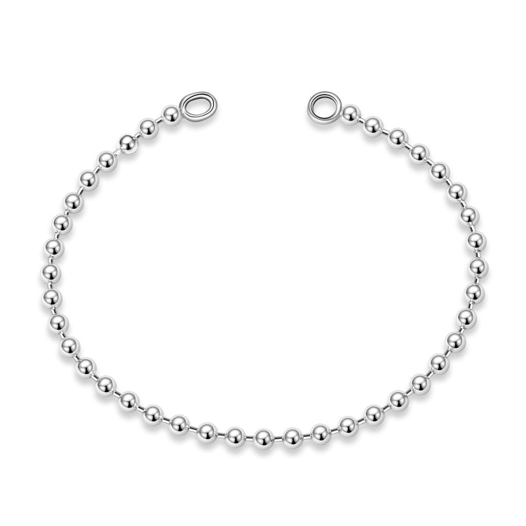 A sterling silver no clasp beads chain bracelet, DIY charms bracelets.