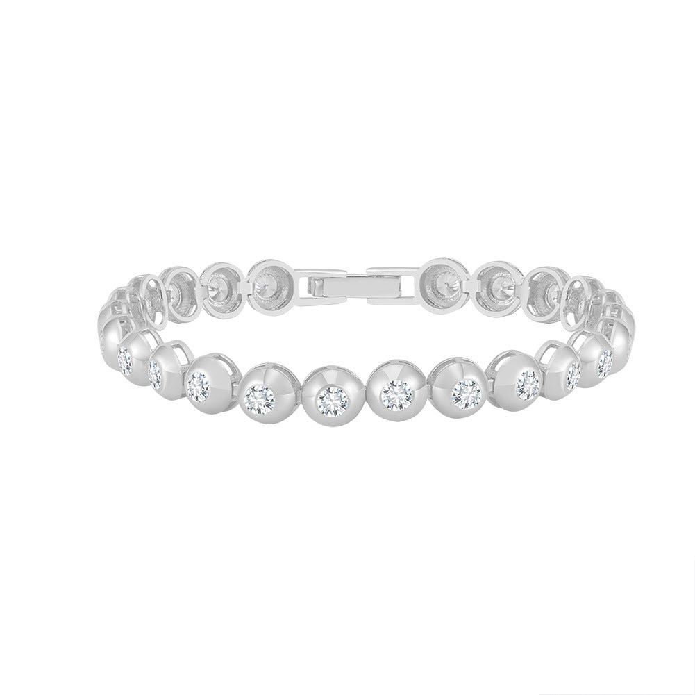 Sterling Silver Bezel Tennis Bracelet