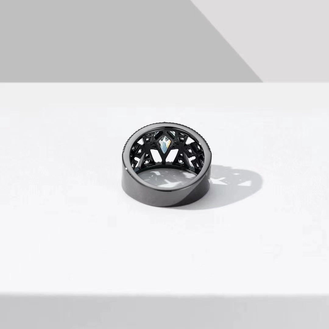 Sterling Silver Black Lace Vintage Ring