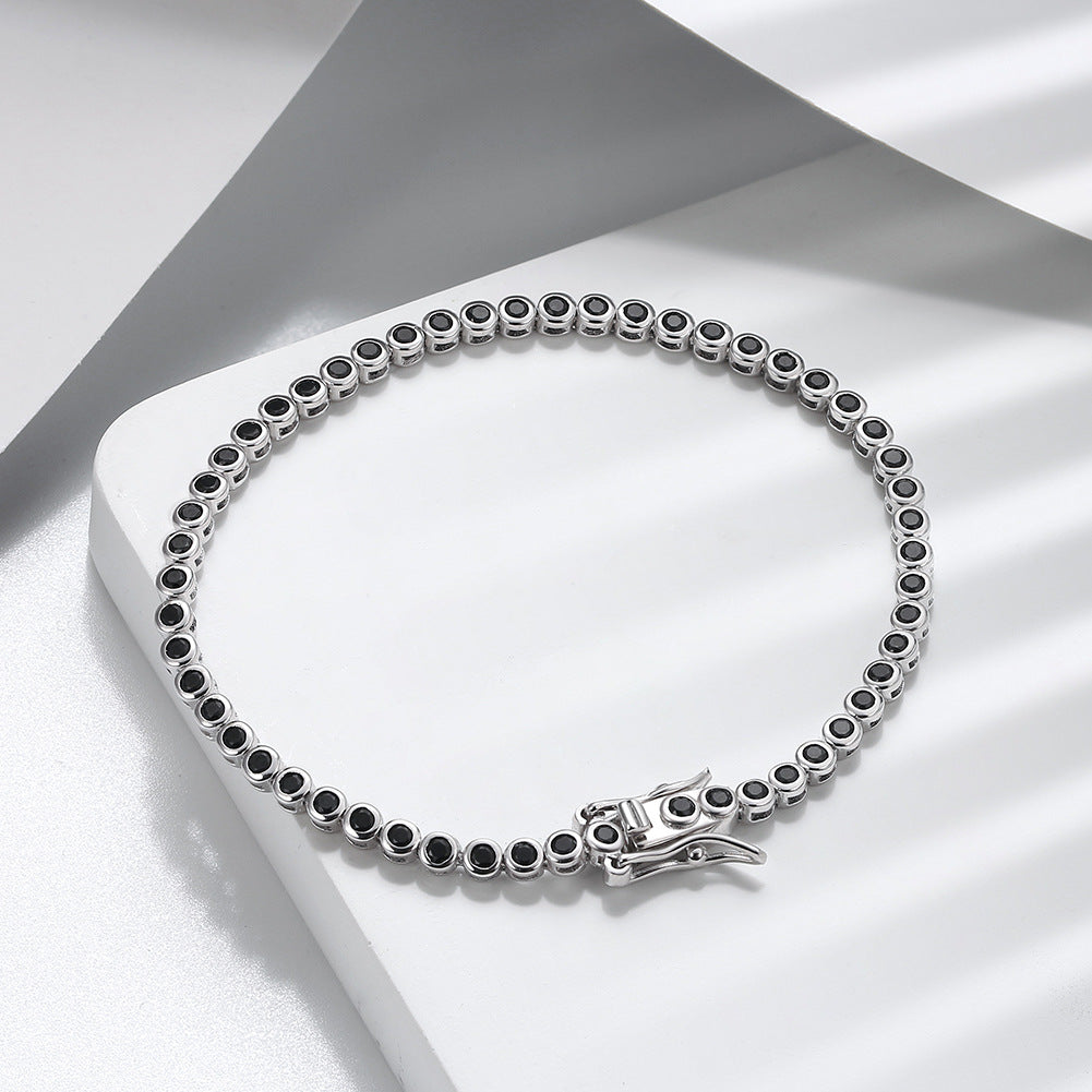Sterling Silver Black Zirconia Tennis Bracelet
