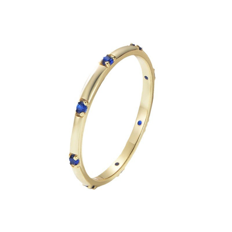 Sterling Silver Colorful Gemstone Stackable Rings
