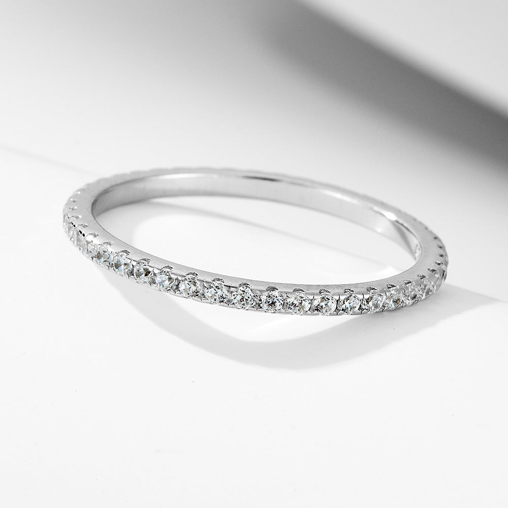 Sterling Silver Crushed Ice-Cut Bridal Ring Set