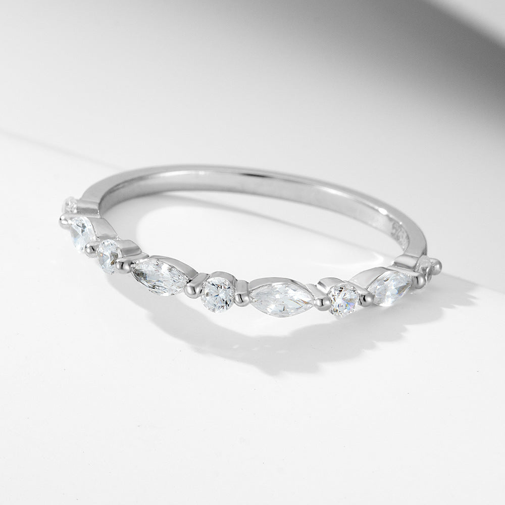 Sterling Silver Crushed Ice-Cut Bridal Ring Set