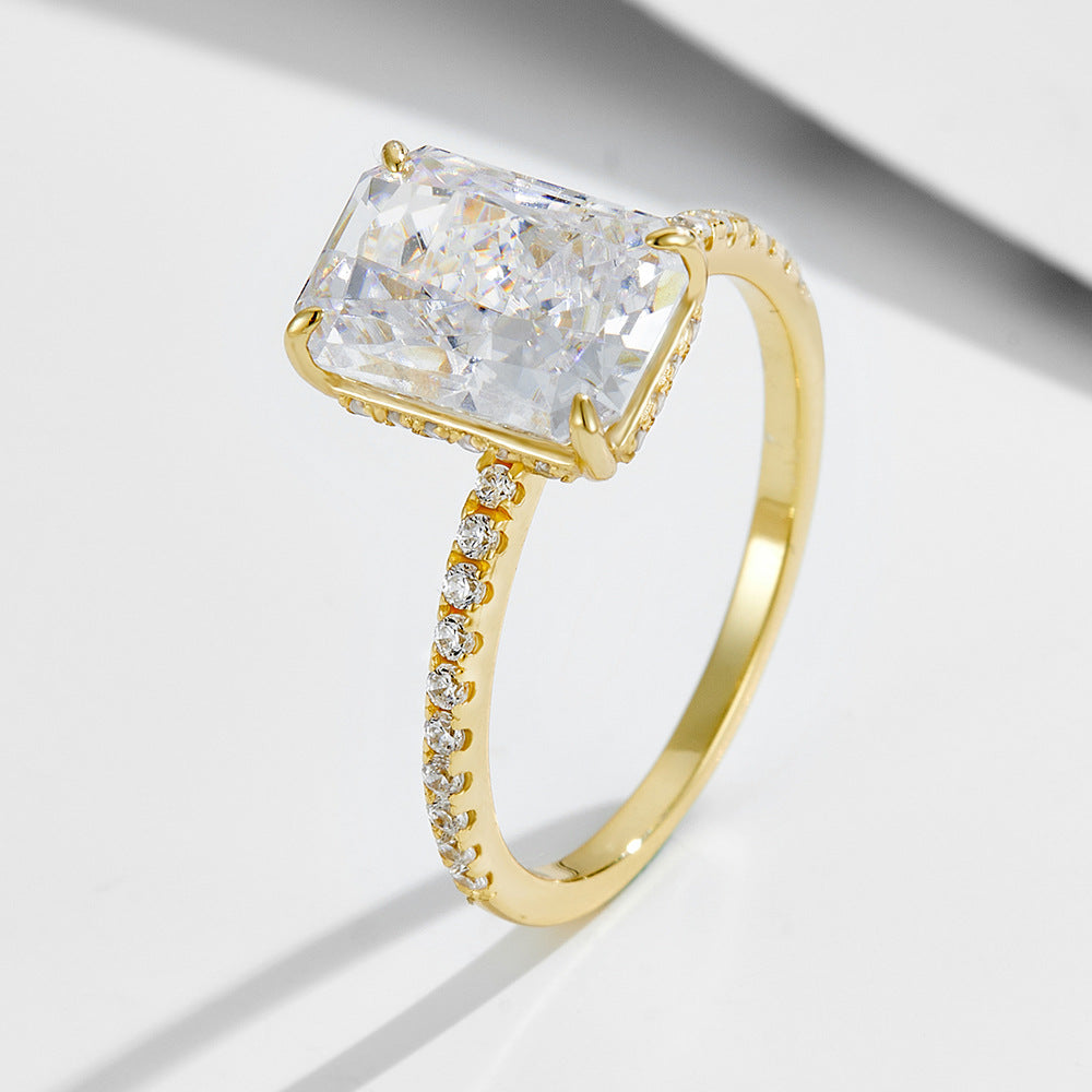 Sterling Silver Crushed Ice-Cut Bridal Ring Set