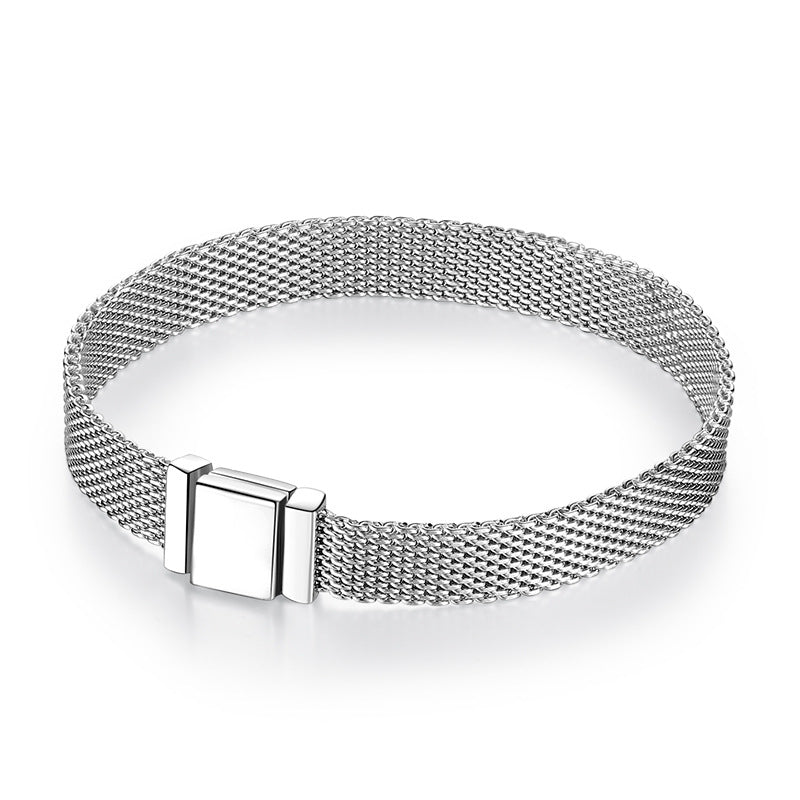 A sterling silver mesh bracelet for DIY bracelet