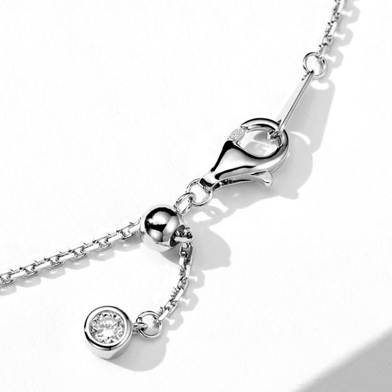 Sterling Silver Pave Flower Ball Necklace