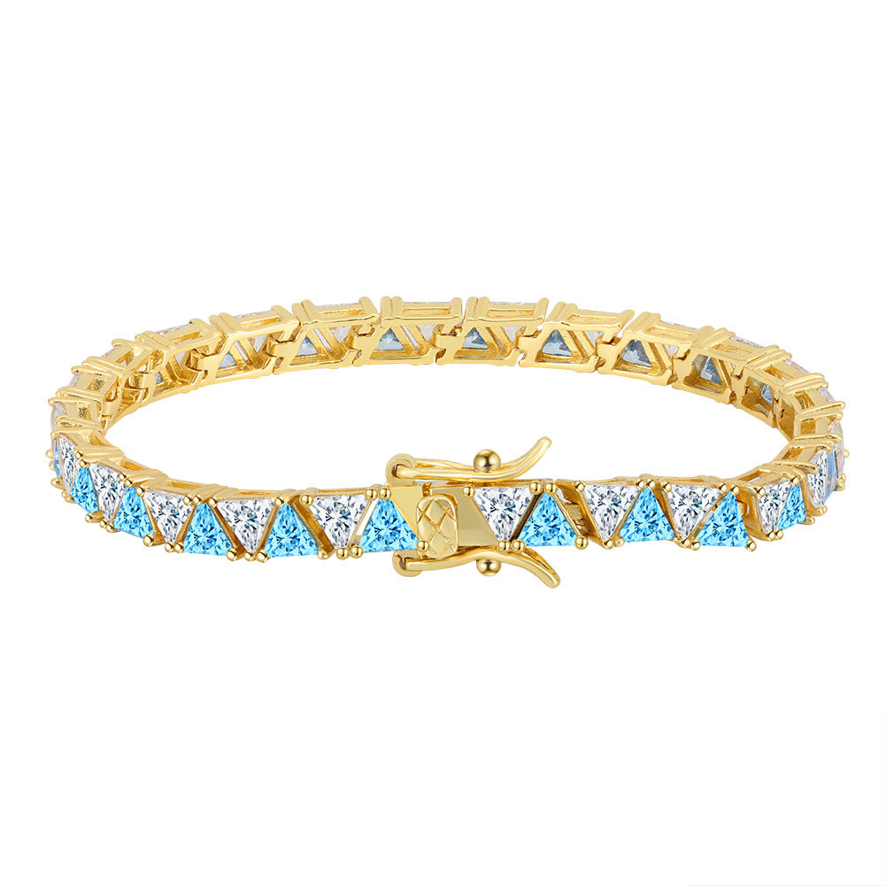 Sterling Silver Triangle Tennis Bracelet