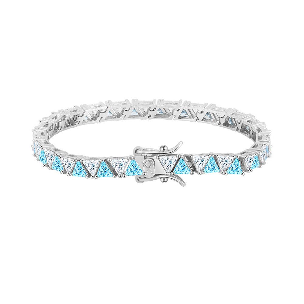 Sterling Silver Triangle Tennis Bracelet