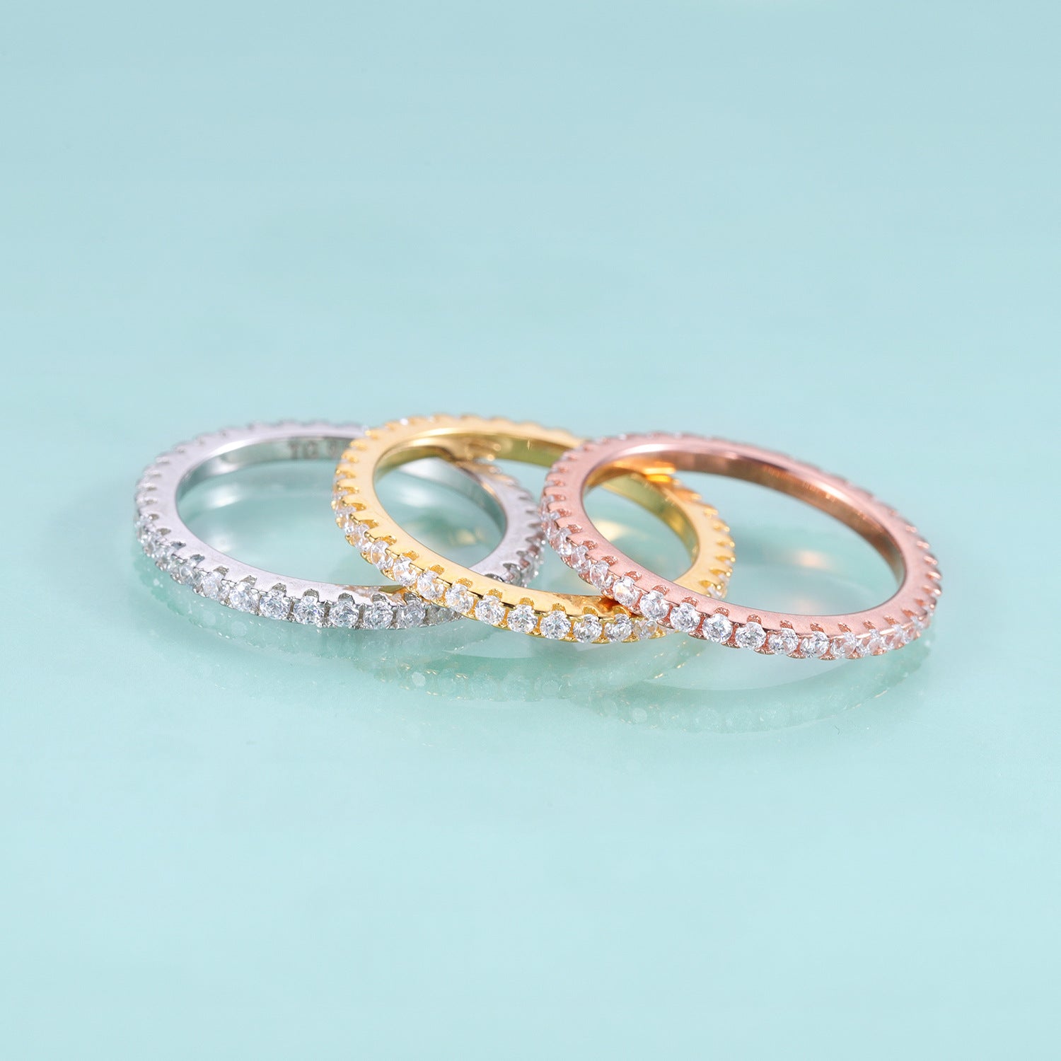 Sterling Silver White Moissanite Ring Band