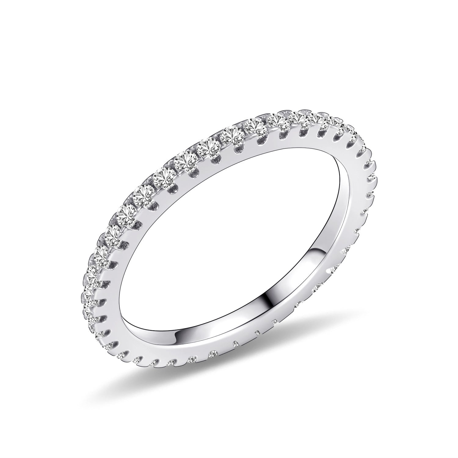 Sterling Silver White Moissanite Ring Band