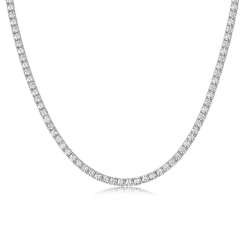 Sterling Silver Moissanite Tennis Necklace