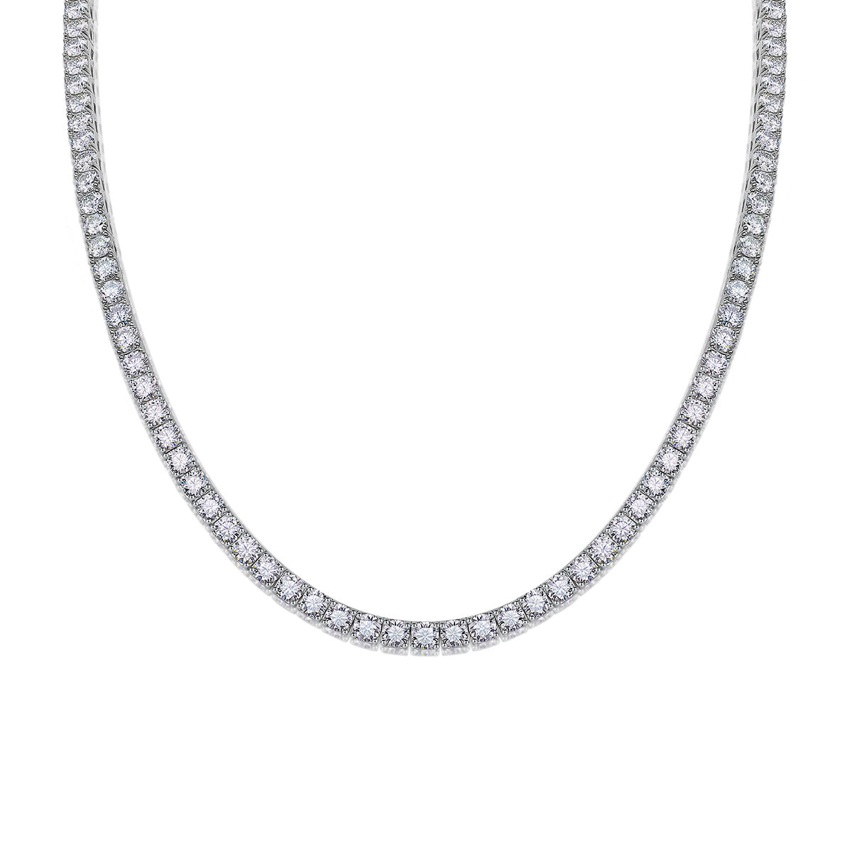 Sterling Silver Moissanite Tennis Necklace