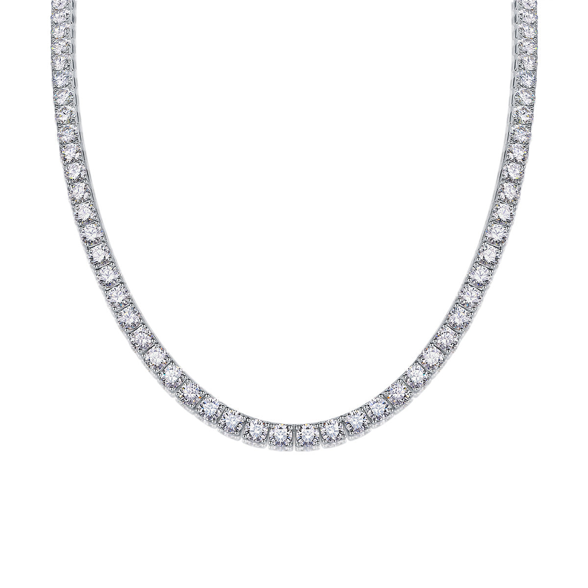 Sterling Silver Moissanite Tennis Necklace