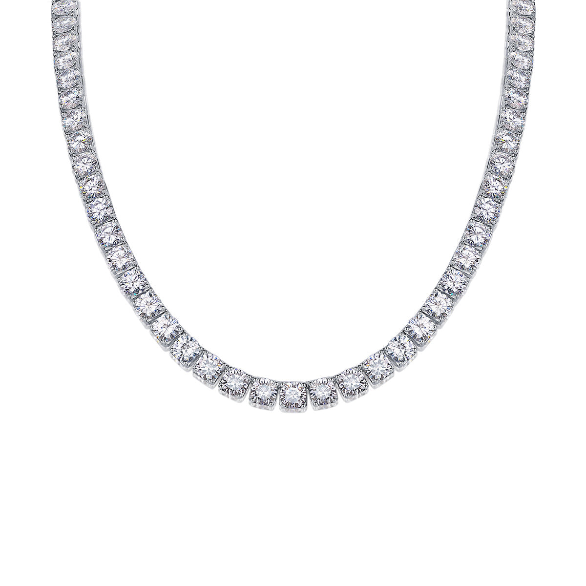 Sterling Silver Moissanite Tennis Necklace