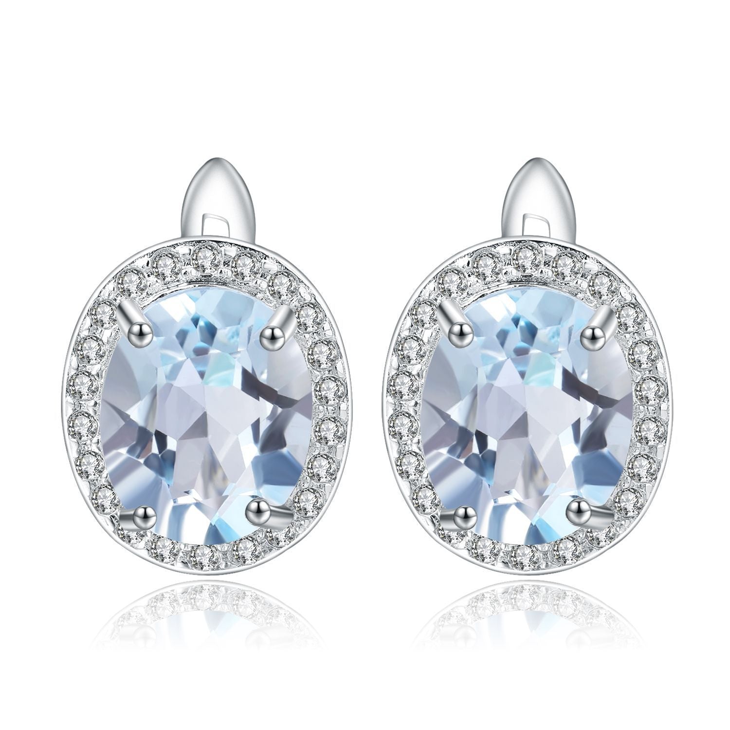 Sterling Silver Natrual Gemstone Topaz Earrings