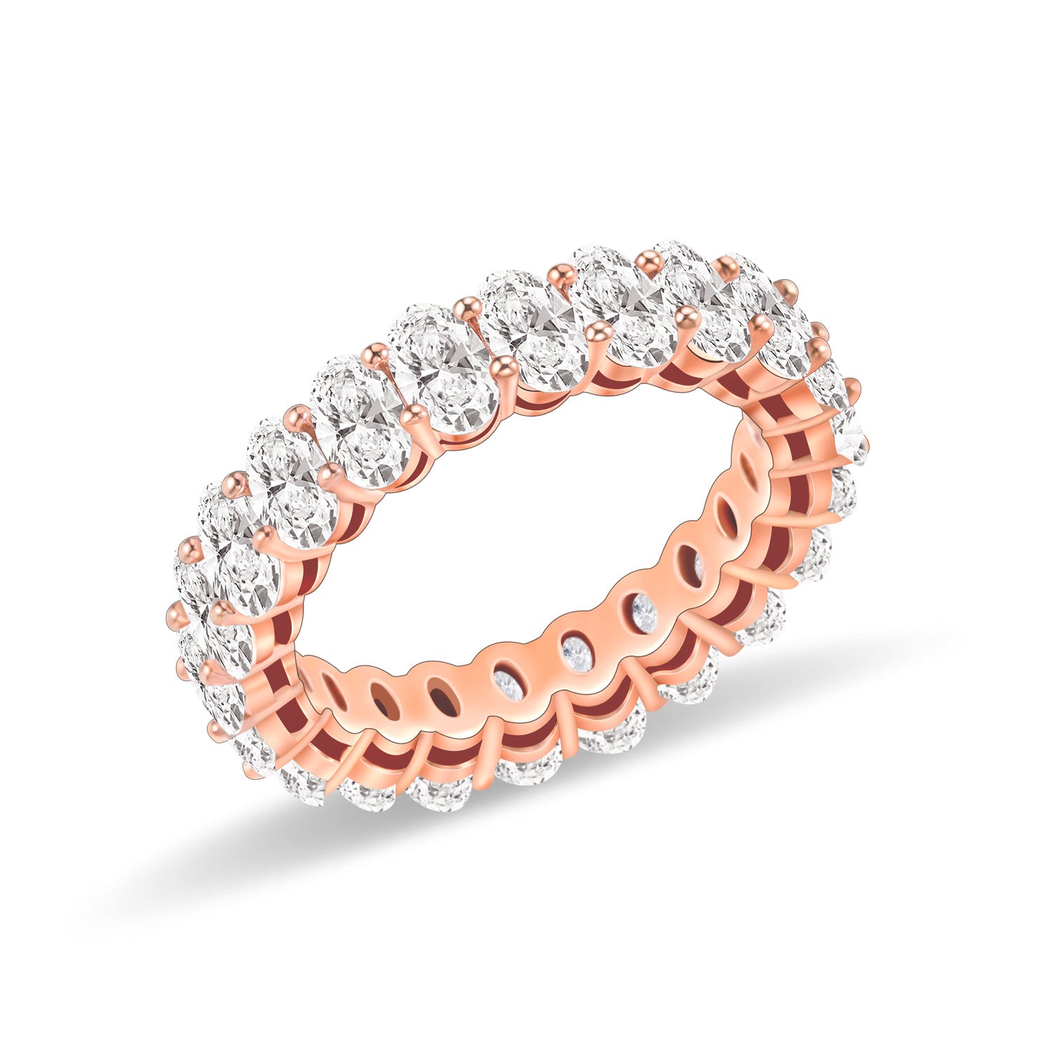 Sterling Silver White Oval Zirconia Ring Band