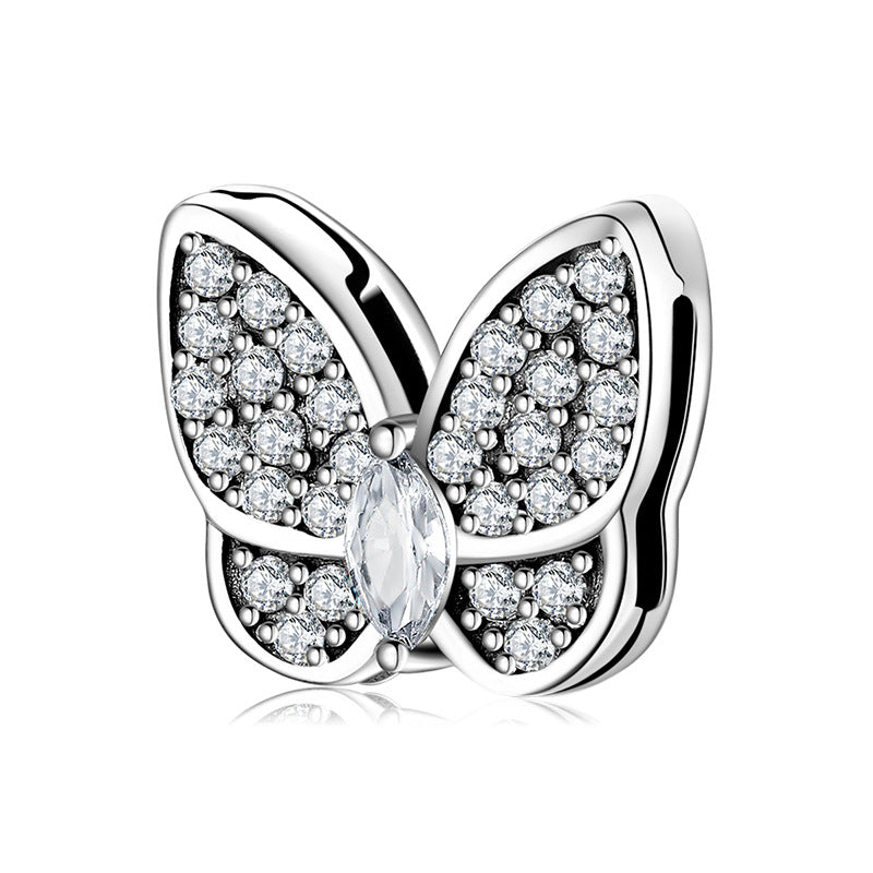 A sterling silver zirconias paved butterfly charm